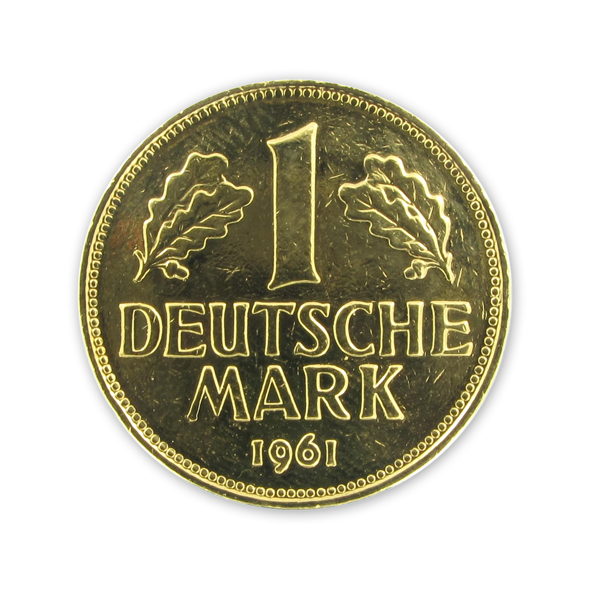 Echte vergoldete deutsche original 1DM-Münze